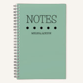Carnet Girls Green Monogrammed Full Name Notes (Recto)