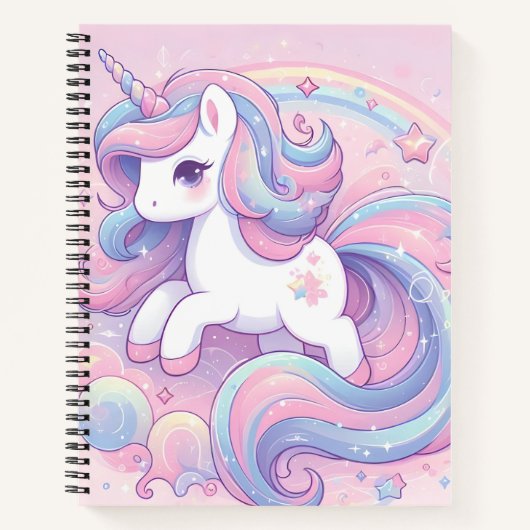 Carnet Girls mignonne Rainbow Unicorn (Devant)