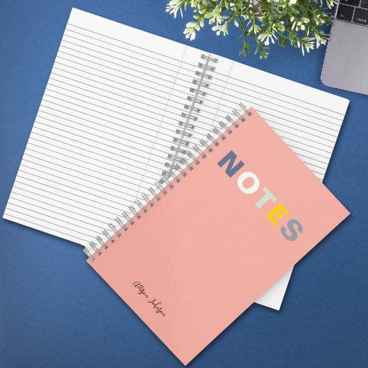 Carnet Girls Pink Monogrammed Full Name Notes