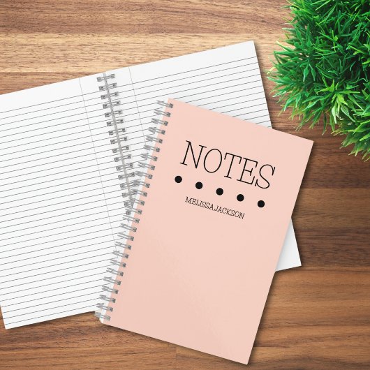 Carnet Girls Pink Monogrammed Full Name Notes