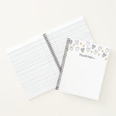 Carnet Girly Black Gold Heart Feminine Script (Intérieur)