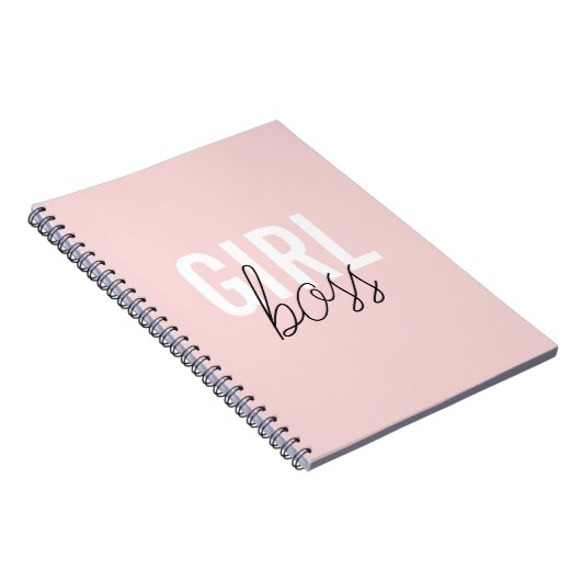 Carnet Girly blush typographiy script girl boss (Côté Droit)
