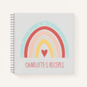 Carnet Girly Boho Arc-en-ciel Peinture Coeur Enfants Rece (Devant)