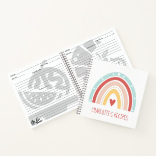Carnet Girly Boho Rainbow Painting Heart Kids Recette