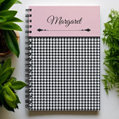 Carnet Girly Chic Classic Houndstooth & Pink Notebook
