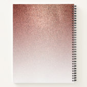 Carnet Girly Chic Rose Gold Parties scintillant Élégant M (Dos)