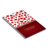Carnet Girly Elegant Red Heart Nom personnalisé (Côté Droit)