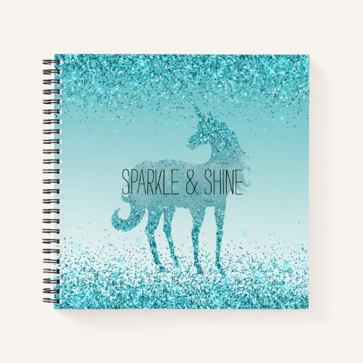 Carnet Girly Glitz Aqua Turquoise Parties scintillant Uni (Devant)