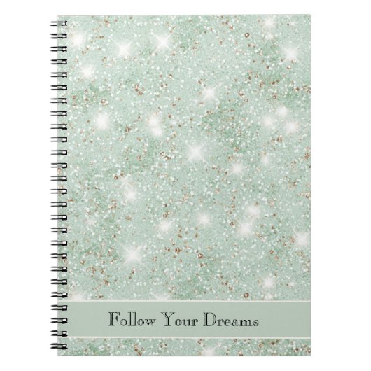 Carnet Girly Mint Glitter Dreams (Devant)