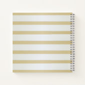 Carnet Girly Modern Gold Stripes, Je T'Aime (Dos)