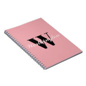 Carnet Girly Monogram and Name pink blush red (Côté Droit)