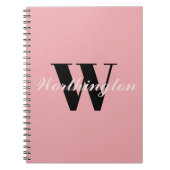 Carnet Girly Monogram and Name pink blush red (Devant)