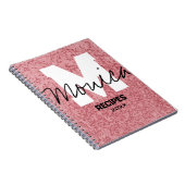Carnet Girly Monogram Calligraphy rough rose Pink Binder (Côté Droit)