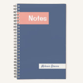 Carnet Girly Pastel Blue Pink Monogrammed Full Name Notes (Recto)