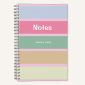 Carnet Girly Pastel Monogrammed Full Name Notes (Recto)