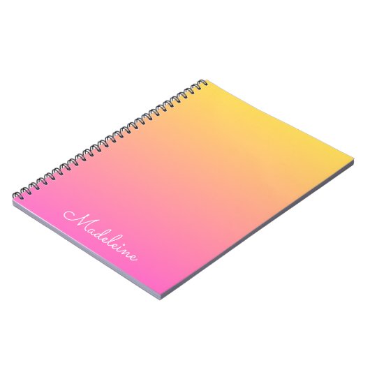 Carnet Girly Pastel Yellow and Pink Gradient Notebook (Côté gauche)
