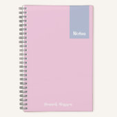 Carnet Girly Pink and Purple Monogrammed Full Name Notes (Recto)