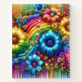 Carnet Girly Rainbow Floral Flower Monogram (Dos)