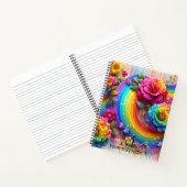 Carnet Girly Rainbow Floral Flower Monogram (Intérieur)