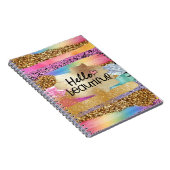 Carnet Girly rainbow gold glitter hello beautiful heart (Côté Droit)