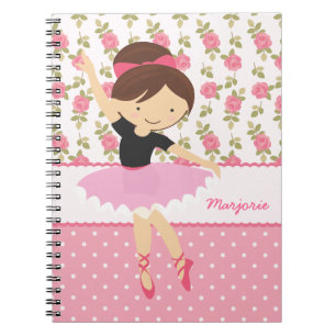 Carnet Girly rose floral de ballerine lunatique