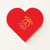 Carnet 'Give Peace a Chance' Heart-shaped Spiral Notebook (Dos)