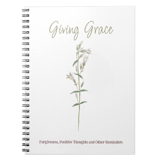 Carnet Giving Grace Forgiveness White Wildflower (Devant)
