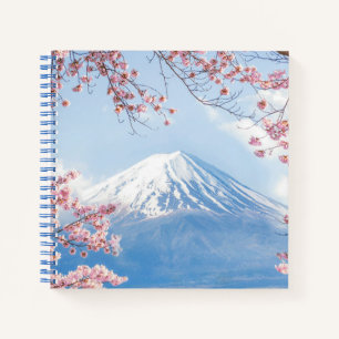 Carnet Glace et neige Cherry Blossoms Mt. Fuji Japon