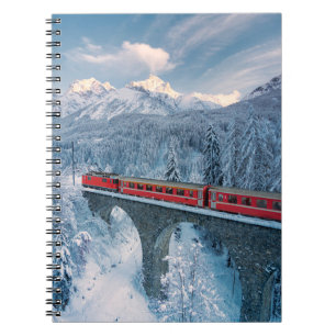 Carnet Glace et neige Train Express Red Bernina Suisse