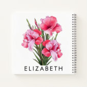 Carnet Gladiolus Fleur Mois De Naissance Personnalisée Po (Dos)