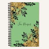 Carnet Glam Black & Gold Tropical Feuilles Recette (Recto)