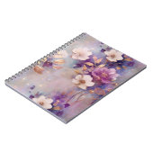Carnet Glam blanc féminin Or violet Floral (Côté gauche)