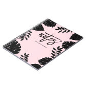Carnet Glam Blush rose et noir Notes tropicales (Côté gauche)