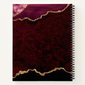 Carnet Glam Burgundy Velvet Agate Géode Gold Script (Dos)