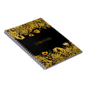Carnet Glam Cheetah Elegant Glam Jungle Exotique Or & Noi (Côté Droit)
