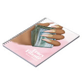 Carnet Glam Chic rose et or Millionaire Mindset (Côté gauche)