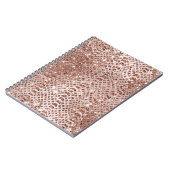 Carnet Glam de Parties scintillant de serpent d'or rose (Côté gauche)