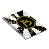Carnet Glam Déco moderne Black White Gold Girly Unique (Côté Droit)