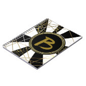 Carnet Glam Déco moderne Black White Gold Girly Unique (Côté gauche)