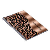 Carnet Glam Faux Foil Leopard Spots Rose Gold Black Name (Côté Droit)