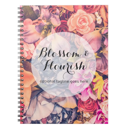 Carnet Glam Floral Rose tendance Florist moderne & Boutiq (Devant)