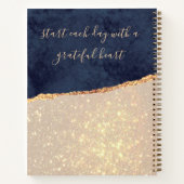 Carnet Glam Gold Parties scintillant Marine Blue Gratitud (Dos)