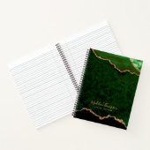Carnet Glam Green Velvet Agate Géode Gold Script (Intérieur)