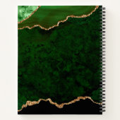 Carnet Glam Green Velvet Agate Géode Gold Script (Dos)