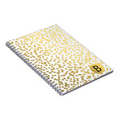 Carnet Glam Monogramme moderne à huile d'or Confetti (Côté Droit)
