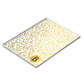 Carnet Glam Monogramme moderne à huile d'or Confetti (Côté gauche)