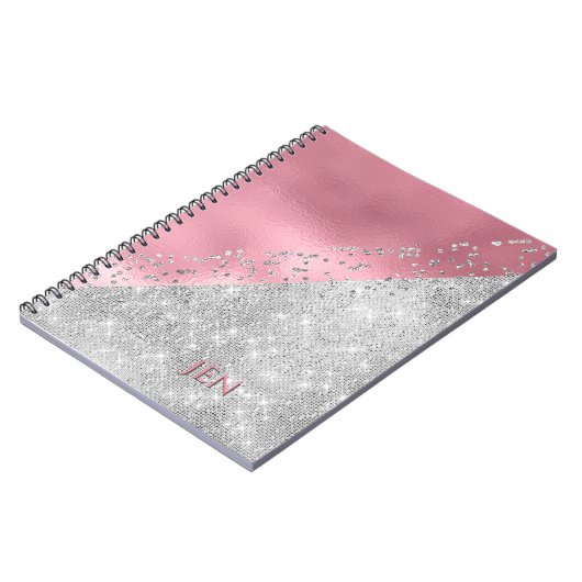 Carnet Glam Pink and Silver Notebook (Côté gauche)
