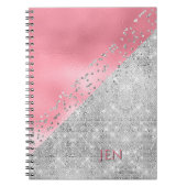 Carnet Glam Pink and Silver Notebook (Devant)