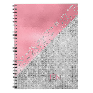 Carnet Glam Pink and Silver Notebook
