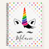 Carnet Glam Rainbow Unicorn (Devant)